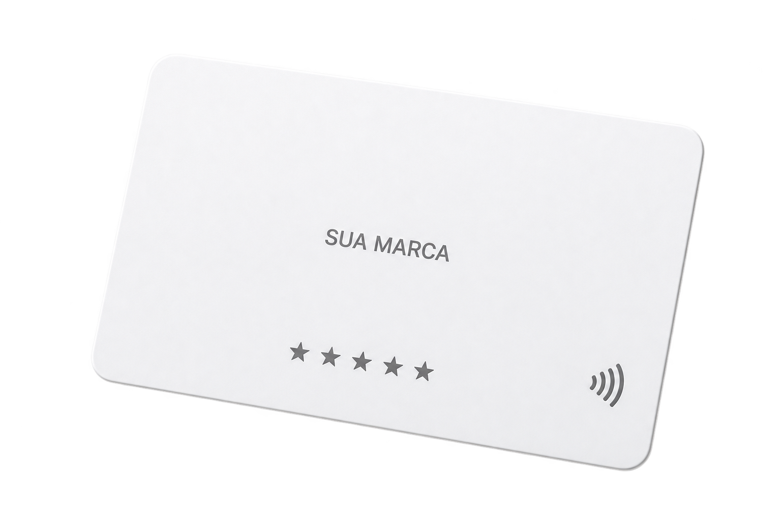 Um cartão NFC Tapss personalizado flutuando